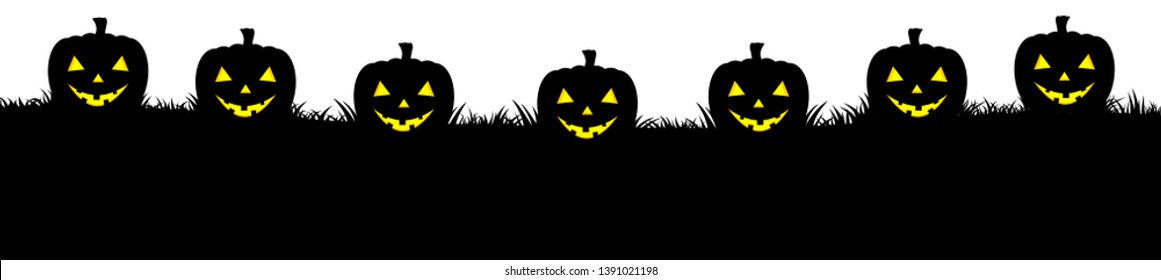 Halloween banner with carve pumpkin. Vector illustration.