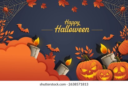 halloween banner celebration template design