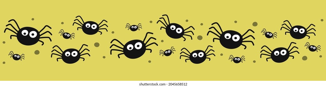 Halloween banner with creepy spiders. Vector