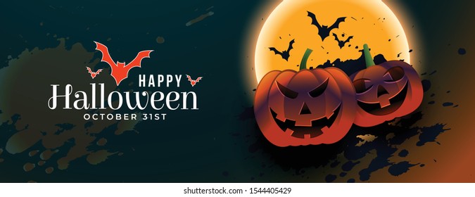 Halloween banner with dark background