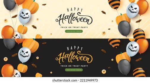 Halloween banner design with Festive Elements Halloween