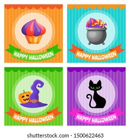 Halloween banner design template. Vector illustration