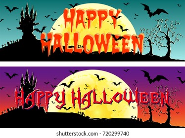 Halloween Banner Design, Vector