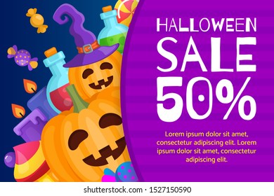 Halloween banner design. Vector illustration