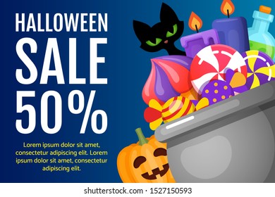 Halloween banner design. Vector illustration