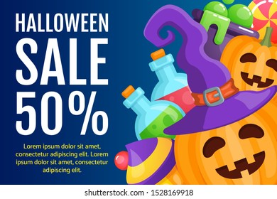 Halloween banner design. Vector illustration