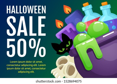 Halloween banner design. Vector illustration