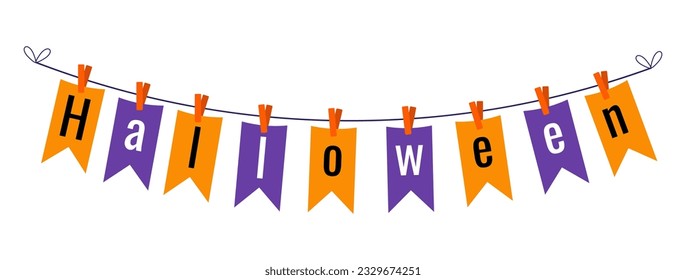 Halloween banner, Halloween flags, Halloween party invitations