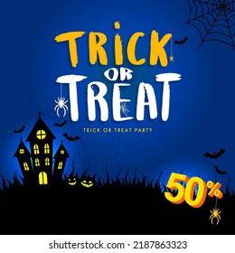 halloween banner flyer design template offer party horror. Vector Illustration