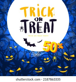 halloween banner flyer design template offer party horror. Vector Illustration