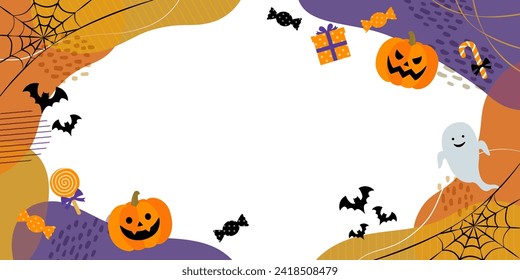 Halloween banner frame vector illustration (2:1)