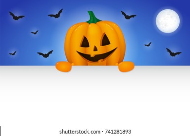 Halloween - banner with funny lanterns. Vector.