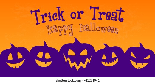 Halloween - banner with funny lanterns. Vector.