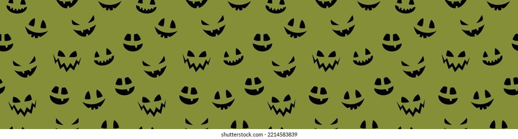 Halloween banner with funny pumpkin face. Wallpaper. Vector