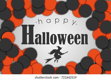 Halloween banner with greetings. Goods for Invitation card, flyer, party poster, advertisement. Vector.