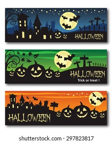 Halloween banner illustration design text outline no drop shadow on the .eps  version 10
