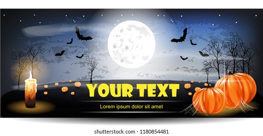 Halloween Banner. Layered and easy to customize. 