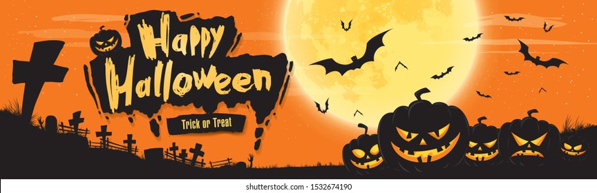 halloween banner layout design, vector illustration