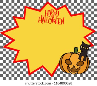 Halloween banner object with Vectors cartoon illustration, Trick or Treat Concept. Vectors for Halloween day cover website with copy space for text,Cute Character Concept design.