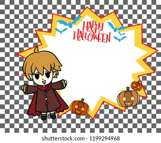 Halloween banner object with Vectors cartoon illustration, Trick or Treat Concept. Vectors for Halloween day cover website with copy space for text,Cute Character Concept design.
