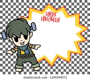 Halloween banner object with Vectors cartoon illustration, Trick or Treat Concept. Vectors for Halloween day cover website with copy space for text,Cute Character Concept design.
