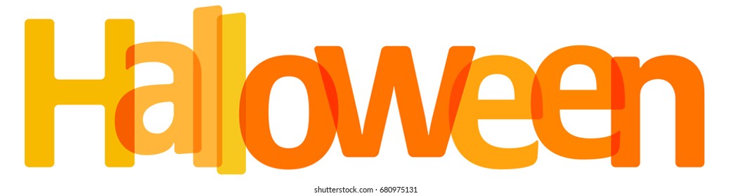 Halloween Banner orange transparent on a white background.