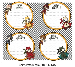 Halloween banner postcard vector cute horror design , old paper on background Halloween day concept with copy space for text. cartoon illustration, Trick or Treat, letter from Spirit world.
