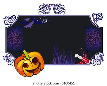 Halloween banner with pumpkin