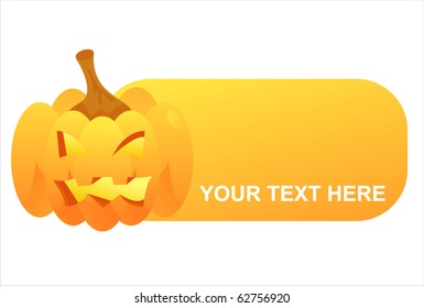 halloween banner with scary pumpkin