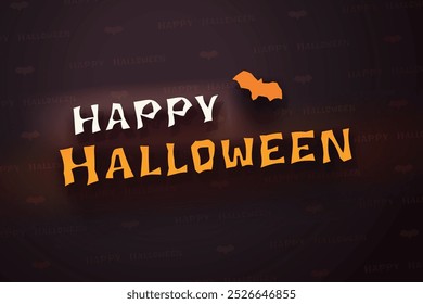 halloween banner with shadows on brown back