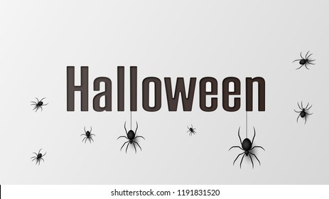 Halloween Banner with spiders for banner, poster, greeting card, party invitation