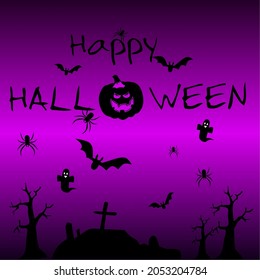 Halloween Banner with spiders for banner, poster, greeting card, party invitation