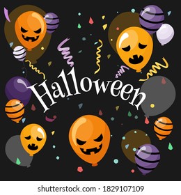 Halloween banner In Spooky Night - Happy Halloween vector. halloween pattern easy to color adjustment