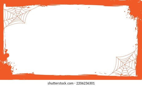 Halloween banner template with spider web grungy border illustration