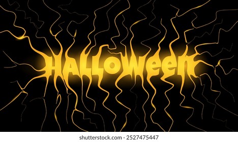 Halloween banner text for website for animation or printing. Vector graphics