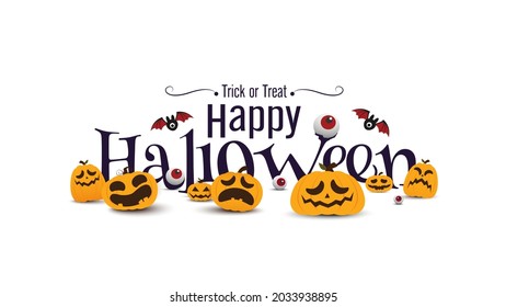 halloween banner vector design. halloween pumpkins and on dark background for greeting card, banner, poster,blog, article, social media, marketing