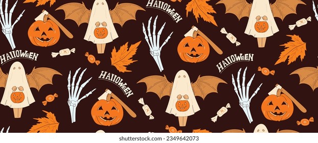 Halloween banner. Vector icon and collection element for Helloween party invitation, greeting cards, posters, web design.