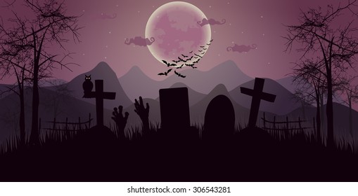 halloween banner. vector illustration