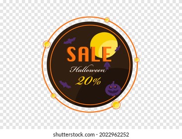 halloween banner vector isolated on transparency background ep07