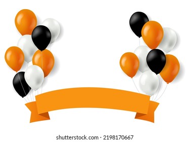 Halloween Banner With White Background With Gradient Mesh, Vector Illustration