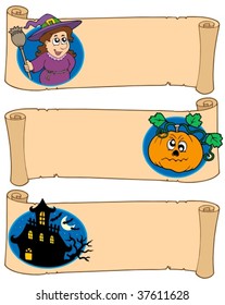 Halloween banners collection 5 - vector illustration.
