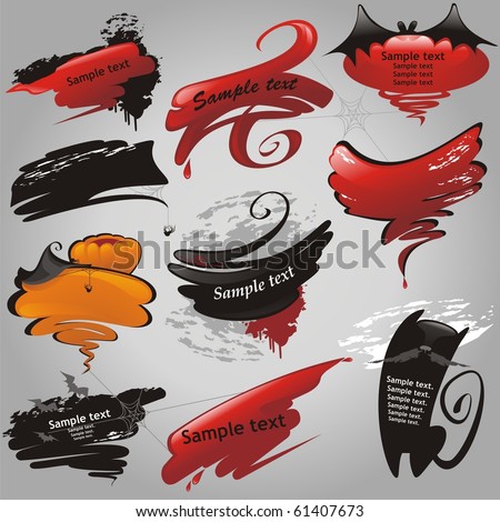 Halloween banners collection. (vector illustration)