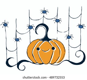 Halloween banners. Hand drawn. Vector eps 10.
