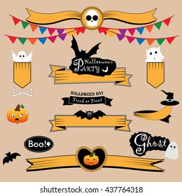 Halloween banners and ribbons