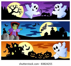 Halloween banners set 1 - vector illustration.