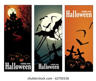 Halloween banners set