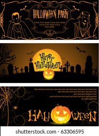 Halloween banners set