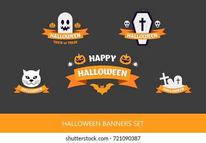 Halloween banners set.