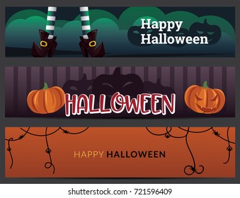 Halloween banners set