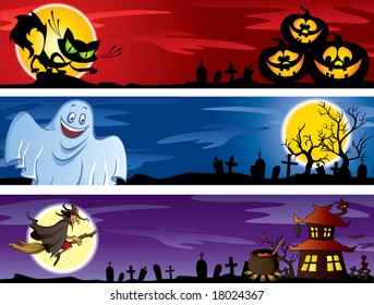 Halloween banners set 4